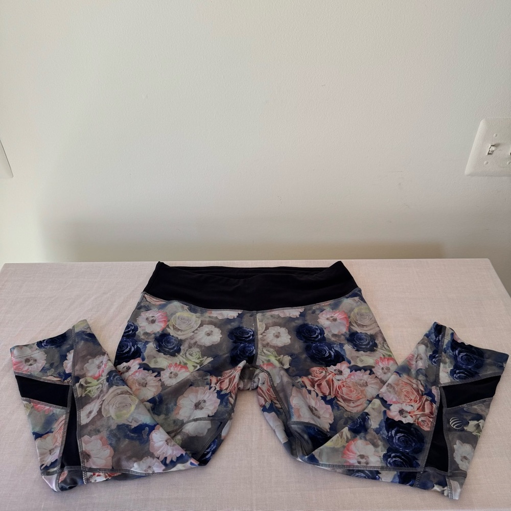 Floral Leggings Womens Feminine Yoga Pilates Girly 0018 - Picture 8 of 16